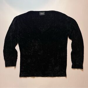 Rachel Comey Black Italian Yarn Knit VNeck  Sweater Women’s Long Sleeve Textured